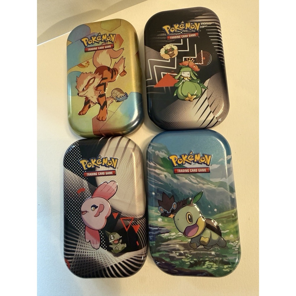 Pokémon TCG Collectible Tin Lot of (4) four tins EMPTY‎ Nocards Storage